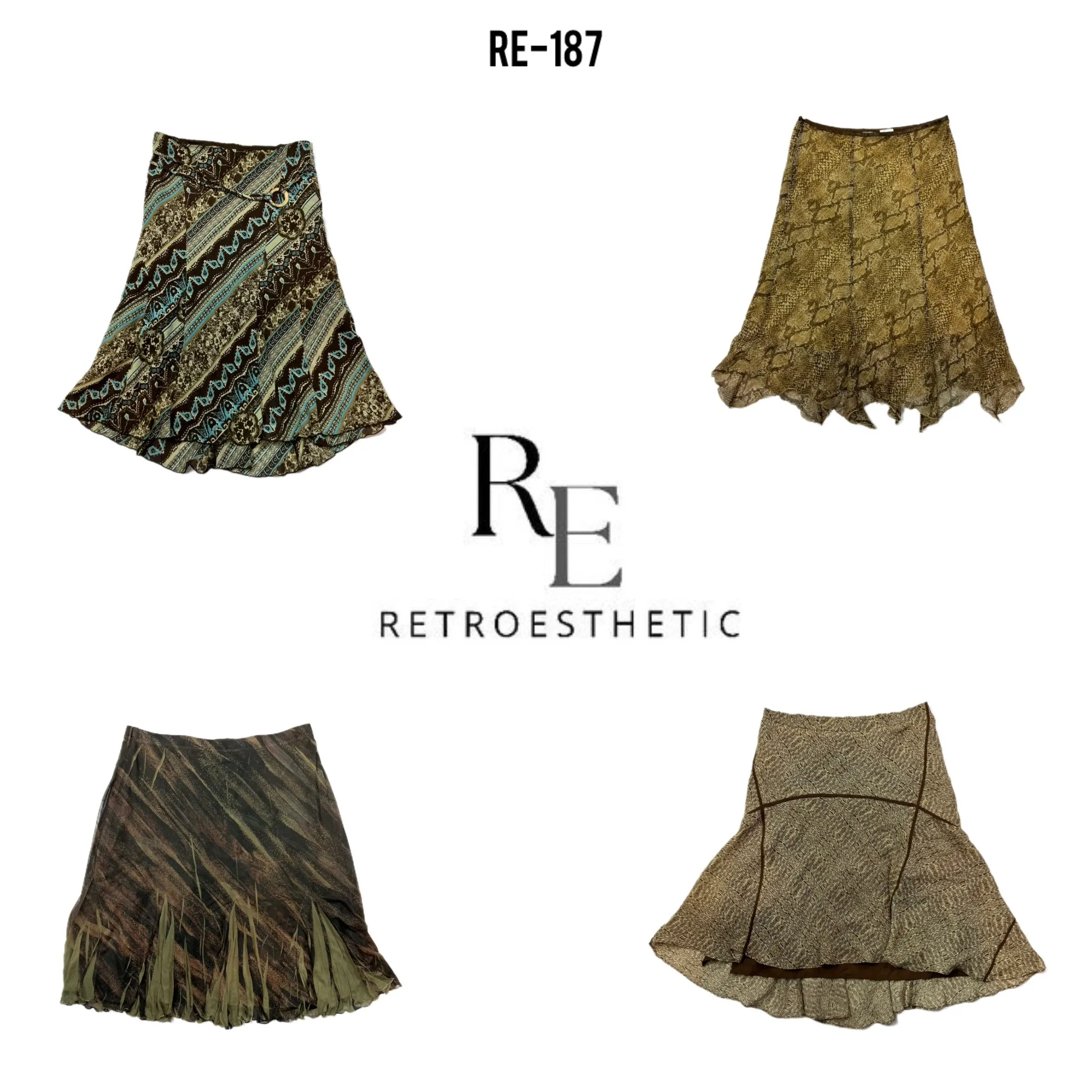 Y2K Earthy Tone Summer Skirts (RE-187)