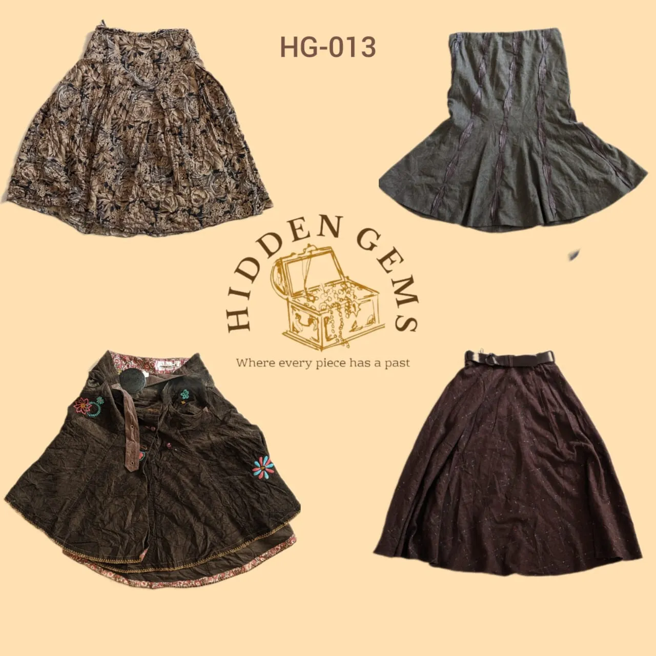 Y2K mix earthy tone skirts(HG-013)