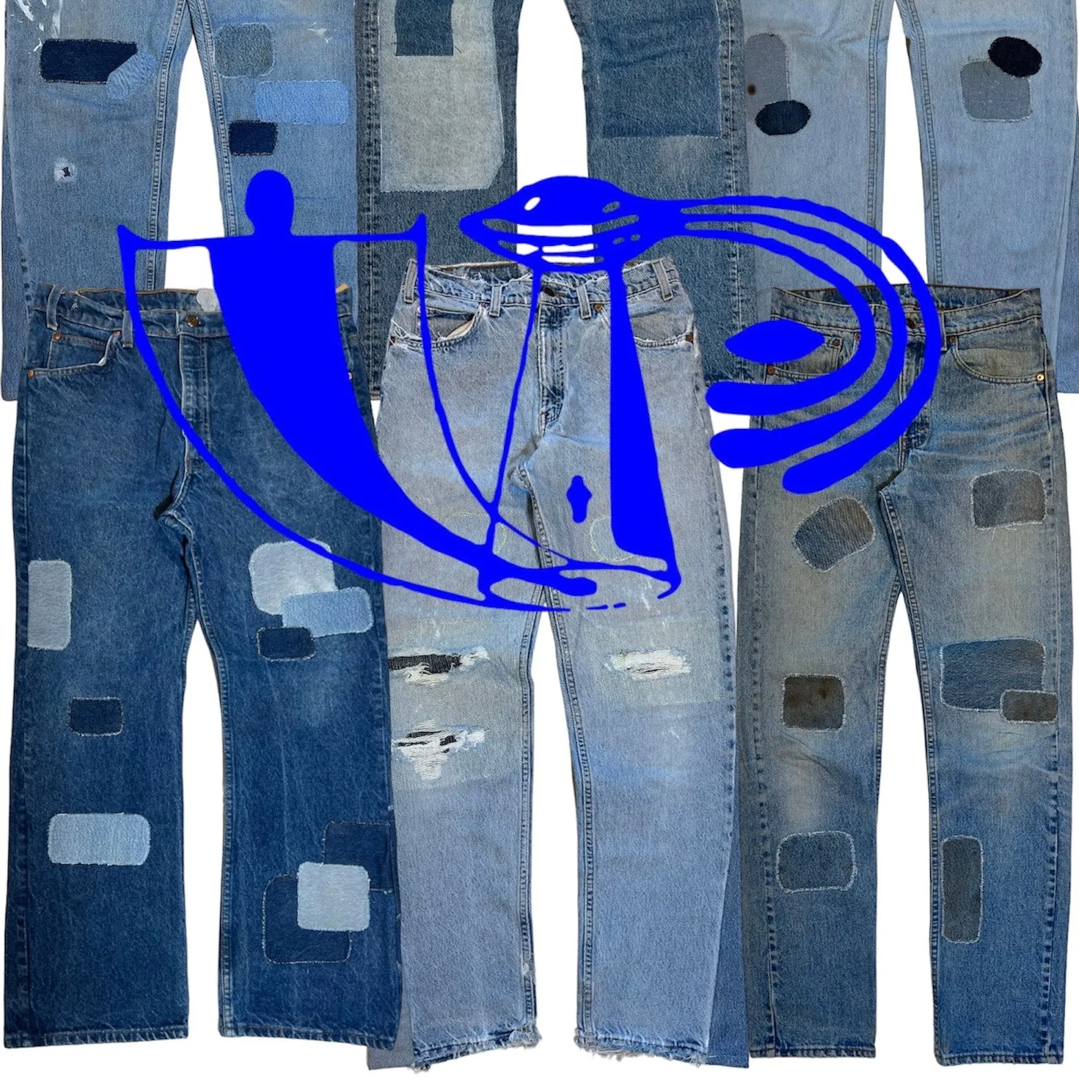 Y2K style Levi’s 501s distress patchwork 100 pcs